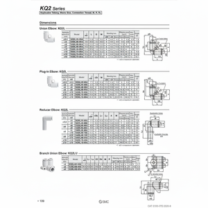 นิวเมติกส์แบบสัมผัสเดียว KQ2L08-99A ชิ้นส่วนนิวเมติก SMC - Product Image 1