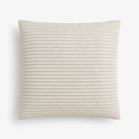 Housse de coussin en velours côtelé rayé ivoire pour salon, usage domestique, couleur unie douce, coussin décoratif rayé pour canapé, lit, chaise