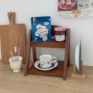 Wooden Desktop Organizer <b>Shelf</b> Double Layer Storage <b>Rack</b> For Office Study Room Home Decoration Durable Standing Type - Product Image 4