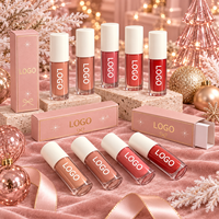 Vente en gros de rouge à lèvres liquide vegan personnalisé de marque propre pour Noël, 18 couleurs, hydratant, mat, nude, imperméable