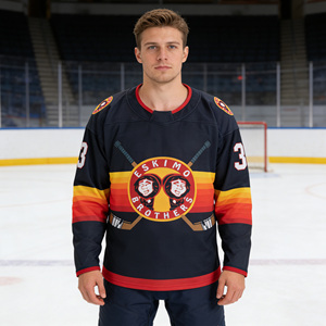 Nouveau maillot de hockey personnalisé pour équipe unisexe Puck Pros noir 2023 avec broderie, caractéristiques écologiques, séchage rapide et respirant - Product Image 1