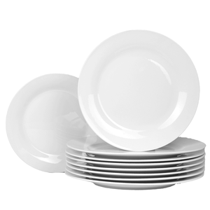 Plato de cerámica blanco grande 10,5 moderno, compra sostenible a granel <span class=keywords><strong>para</strong></span> uso en restaurante <span class=keywords><strong>para</strong></span> servir comida - Product Image 2