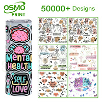 Autocollants de transfert UV OSMO imperméables et lavables pour gobelets rétro tournesol et rose 20oz – Décorations de tasses style vintage