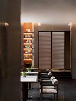 Ensemble de mobilier de restaurant de style boutique, table et chaises de loisirs, ensemble moderne pour espace repas extérieur commercial, plateau en pierre, 4 places