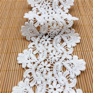 Dentelle française <span class=keywords><strong>brodée</strong></span> en <span class=keywords><strong>soie</strong></span> de lait, tissu doux pour la maison, accessoires en dentelle blanche, dentelle perlée pour mariage, décorations de vêtements en gros - Product Image 5