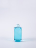 Flacon cosmétique cylindrique en verre silex haute transparence de 30 ml, couleurs personnalisées, pour crème et sérum, avec compte-gouttes et écran.