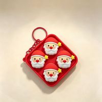 Porte-clés en silicone mignon de Noël, jouet sensoriel anti-stress à bulles, breloque de sac à dos, cadeau de vacances pour enfants, souvenir de fête