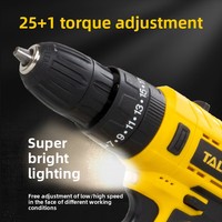Perceuse-visseuse électrique multifonctionnelle sans fil TALADO pour le commerce extérieur, avec batterie au lithium rechargeable 21V 2.0AH, couple max. 35 Nm
