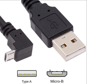 Câble de charge Micro USB 2.0 5 broches vers USB A coudé à 90 degrés 480 Mbps pour téléphones/tablettes/appareils photo 50 cm - Product Image 4