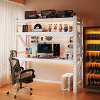Bureau d'ordinateur e-sport multi-niveaux en acier au carbone personnalisable, étagère de rangement simple multi-niveaux DIY