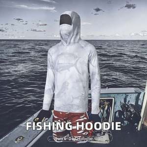 Sudadera con capucha de manga larga personalizada para hombre, camisas de pesca de secado rápido UPF 50, protección UV, impresión Digital, MOQ bajo, 100% poliéster, 160g - Product Image 2