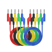 JIALUN 5PCS 4mm Brass Banana Plug to Banana Plug Durable Multimeter Test Leads Soft PVC Cable Wire 600V 19A