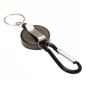 Clip retráctil para llaves, soporte <span class=keywords><strong>de</strong></span> carrete para tarjetas <span class=keywords><strong>de</strong></span> identificación, diseño personalizado, sublimación simple, negro - Product Image 4