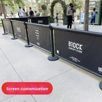 Barrière télescopique remplissable d'eau de 1,0 m, clôture d'activités, ceinture d'isolation, barrière publicitaire mobile personnalisée pour files d'attente extérieures