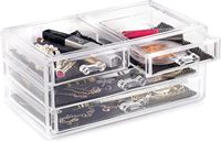 Organisateur de stockage cosmétique transparent de comptoir empilable soins de la peau vitrine cosmétique organisateur de maquillage acrylique avec tiroirs