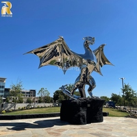 Statue de dragon en acier inoxydable miroir de grande taille pour la décoration de jardin extérieur
