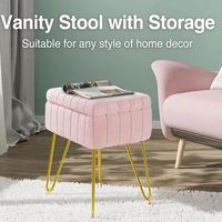 Vente en gros de pouf moderne en velours blanc Mobilier de maison Tabouret en bois Chaise Pouf Siège rond Repose-pieds pour chambre Rangement caractéristique