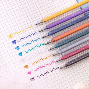 أقلام جل كورية رخيصة لفن القرطاسية فلاش كاواي مصنفر اللون مجموعة مكتب مدرسة اختبار موضة جيدة أقلام حبر ملونة