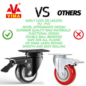VIMA 3 Zoll hochwertige Industrie 4 Zoll PU-Lenkrad Doppel kugellager Piano Swivel <span class=keywords><strong>Caster</strong></span> Hochleistungs-PU-Lenkrad - Product Image 5