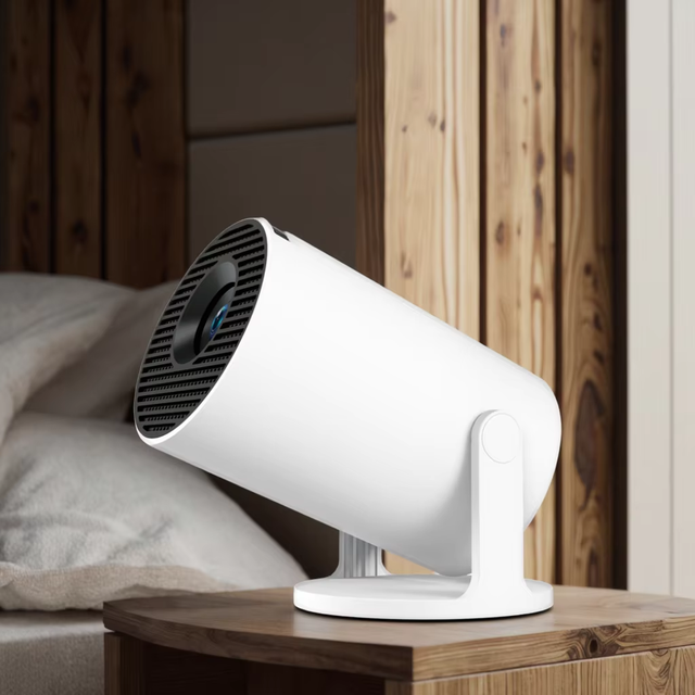 JUNUO 720P Smart Projector Android 14 170 ANSI Lumens WiFi6  5.4 Auto Keystone 4K Decoding Ceiling Projection Projector