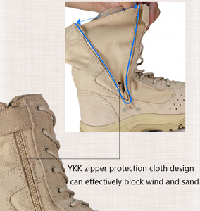 Heren En Dames Leren Mid-Cut Pantser Tactische Enkellaarzen Zwart Woestijnstaal Teen Gevechtsschoenen - Product Image 6