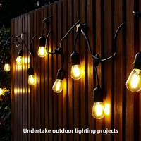 Guirlande lumineuse LED sphérique S14 pour extérieur, étanche, pour décoration paysagère, avec cristaux, 24V, IP67, fournie par l'usine