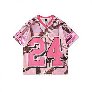 YSJY Camisetas de Fútbol Americano y Hip Hop con Estampado Digital Personalizado al por Mayor, 200 Gramos, Estilo Crop Oversized para Hombre - Product Image 3