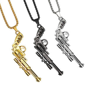 Collier avec pendentif en alliage en forme de pistolet classique personnalisé - Product Image 1
