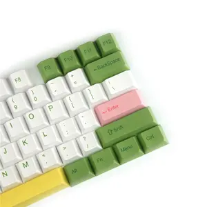定制莫吉托设计樱桃Mx开关机械游戏键盘樱桃轮廓5侧升华绿色白色键帽