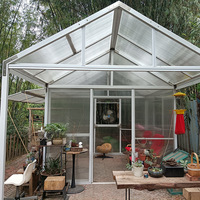 Serre de jardinage transfrontalière à structure métallique pour la culture de légumes et de fleurs, avec isolation thermique