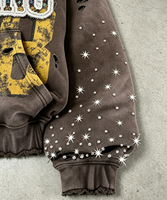 Sweat à capuche vintage surdimensionné pour homme en molleton 100 % coton de haute qualité 450 g/m² avec logo personnalisable, respirant et 3D