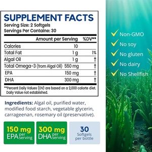 Huile d'algues et OMEGA 3 & EPA & DHA en gélules souples, marque privée, pour la santé des yeux, la fonction cognitive, le soutien des os et des articulations - Product Image 5