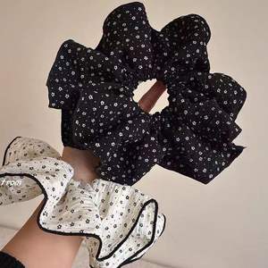 Tela Floral de gran tamaño de alto grado, diadema intestinal de gran tamaño, temperamento, Polka Star Lock Edge Hair Scrunchies - Product Image 5