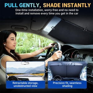 Parasol Universal para Ventana de Coche, Protección UV, Aislamiento Térmico, Antideslumbrante, Privacidad, Retráctil, para Parabrisas - Product Image 2
