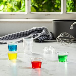 Vasos de plástico PP transparentes desechables para salsa con tapas, en tamaños de 1oz, 1.5oz, 2oz, 3.25oz, 4oz y 5oz. - Product Image 3