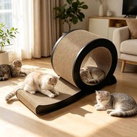 Multifunktionaler Nagelschärfer mit Rundem Tunnel-Kratzbaum aus Wellpappe für Hauskatzen, Professionelle Herstellung
