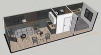 Maisons préfabriquées modernes, kit de cabane, maison triangulaire à ossature, maison préfabriquée modulaire mobile, mini-maison