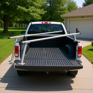 Support de marchepieds en acier robuste extensible 46-71 pouces pour benne de camion, avec boulons en J, porte-kayak, capacité 800 lb, argent - Product Image 2