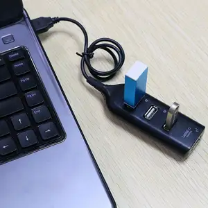 Hub USB Universal, kecepatan tinggi 4 Port USB 2.0 Hub dengan kabel Mini Hub pola Splitter kabel adaptor untuk Laptop PC