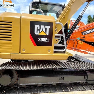 Mini-excavatrice sur chenilles hydraulique d'occasion Cat 308E2 de 8 tonnes, petite pelle Caterpillar d'origine avec godet de terrassement - Product Image 2