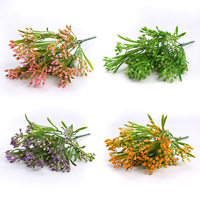 Bouquet artificiel en plastique, petites fleurs, plante artificielle, plante verte, décoration de séparation, plante en pot, modèle de fruit étoilé à 5 branches