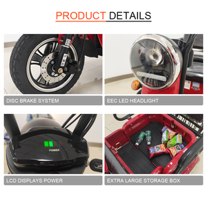 Triciclo eléctrico de tres ruedas con energía <span class=keywords><strong>Solar</strong></span>, para adultos, Tuk - Product Image 6