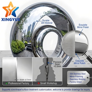 Fuente de Agua Personalizada con Escultura de Anillo Toroidal de Acero Inoxidable Pulido a Espejo, para Plazas Urbanas, Parques Públicos y Paisajes - Product Image 2