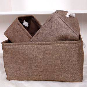 Home Decorative Portable Foldable Grey Small Dirty Fabric <strong>Cubes</strong> Closet Organizer Clothes Storage <strong>Basket</strong> <strong>With</strong> Cotton Rope Handle - Product Image 2