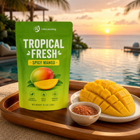 Groothandel op maat gemaakte logo staande pouch voor pittige gedroogde mango fruit snacks, voedselveilige hersluitbare Doypack Mylar verpakkingstas