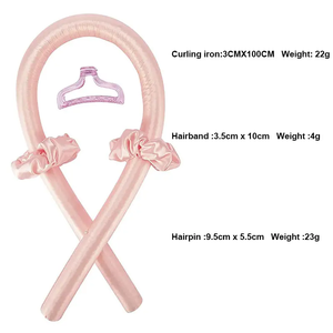 TikTok Venta caliente Magic 100% Pure Silkstyling Satin Sleeping Hair Curling Wave Rollers Silk Heatless Hair Curler - Product Image 5