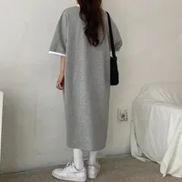 Robes Femme Manches Courtes Imprimé Lettres Mode Coréenne Printemps-Été 2024 Harajuku Streetwear T-shirts Robe Féminine