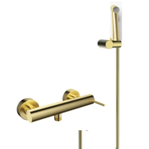 brushed gold ABS material can control the water flow bathroom handheld shower Bidet mixer set