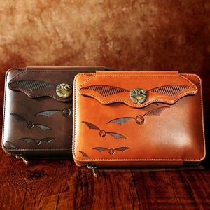 Boshiho Handmade Vintage Leather <b>Wallet</b> with Zipper Closure Customized Pattern Card Coin Purse Durable <b>RFID</b> Protected Holder - Product Image 3