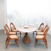 Ensemble de salle à manger moderne en bois massif, table et chaises, meubles de luxe pour villa, salle à manger, hôtel, restaurant PISANO